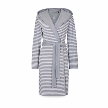 Schiesser, Damen Bademantel, gestreift, 95 cm, hellgrau, 38 - 2