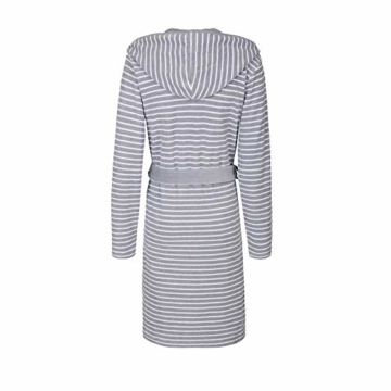 Schiesser, Damen Bademantel, gestreift, 95 cm, hellgrau, 38 - 5