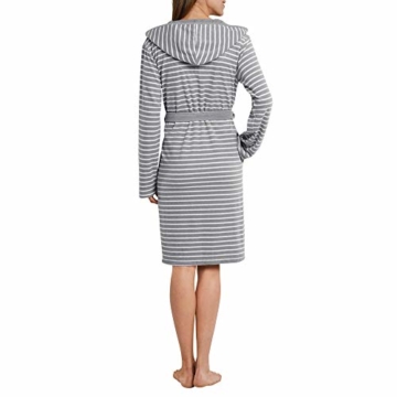 Schiesser, Damen Bademantel, gestreift, 95 cm, hellgrau, 38 - 6