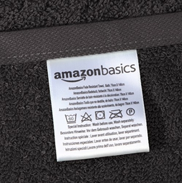 Amazon Basics AB Fade Resitant, 100% Baumwolle, Schwarz, 2 Bath - 7