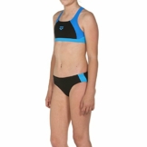 arena Mädchen Sport Bikini Ren (Schnelltrocknend, UV-Schutz UPF 50+, Chlor-/Salzwasserbeständig), Black-Pix Blue-Turquoise (508), 152 - 1