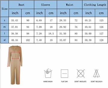 Cassiecy Jumpsuit Damen Elegant Langarm Playsuit V-Ausschnitt Casual Lose Overalls Lang Romper (S, Z-Schwarz) - 3