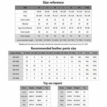 hitueu Damen Kunstleder Leggings High Waist Leggings Hose Strumpfhosen Treggins Leggins Kunstleder Leggings Leder Look Hüfthoch, Schwarz, M - 8