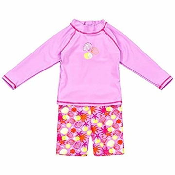Landora®: Baby- / Kleinkinder-Badebekleidung langärmliges 2er Set in violett; Größe 74/80 - 1