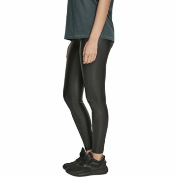Urban Classics Damen High Waist aus Lederimitat mit Hoher Taille - Ladies Faux Leather Treggins Leggings, Schwarz (Black 00007), M EU - 3