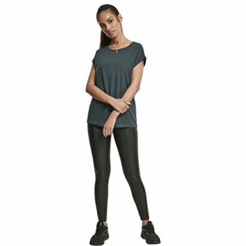 Urban Classics Damen High Waist aus Lederimitat mit Hoher Taille - Ladies Faux Leather Treggins Leggings, Schwarz (Black 00007), M EU - 4