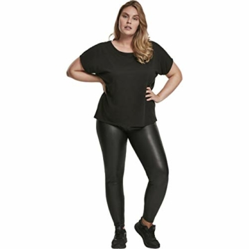 Urban Classics Damen High Waist aus Lederimitat mit Hoher Taille - Ladies Faux Leather Treggins Leggings, Schwarz (Black 00007), M EU - 6