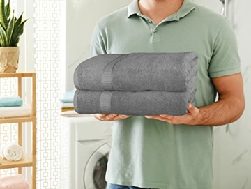 Utopia Towels - Badetuch groß aus Baumwolle 600 g/m², 2er Pack - Duschtuch, 90 x 180 cm (Grau) - 9