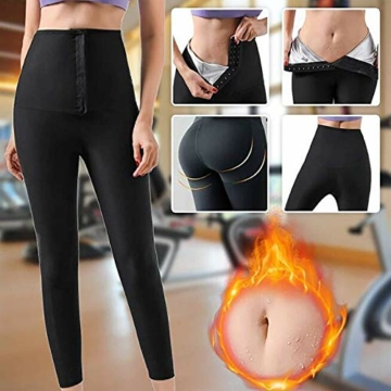 Yokbeer Damen Bauchweg Leggings | Figurformende Body Shaper Kompressionsleggins | Bauch Weg Shaping Leggins Hose Schwarz (Size : XL) - 2