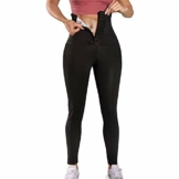 Yokbeer Damen Bauchweg Leggings | Figurformende Body Shaper Kompressionsleggins | Bauch Weg Shaping Leggins Hose Schwarz (Size : XL) - 1