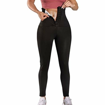 Yokbeer Damen Bauchweg Leggings | Figurformende Body Shaper Kompressionsleggins | Bauch Weg Shaping Leggins Hose Schwarz (Size : XL) - 1