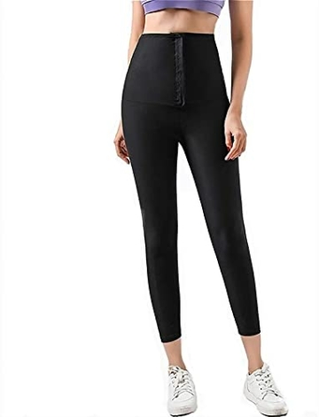 Yokbeer Damen Bauchweg Leggings | Figurformende Body Shaper Kompressionsleggins | Bauch Weg Shaping Leggins Hose Schwarz (Size : XL) - 9