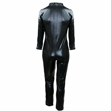 Agoky Herren Wetlook Lack Leder Body Eng Männerbody Erotische Ganzkörper Anzug Trikot Leotards Sexy Fetisch Party Clubwear Schwarz 4XL - 4