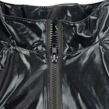 Agoky Herren Wetlook Lack Leder Body Eng Männerbody Erotische Ganzkörper Anzug Trikot Leotards Sexy Fetisch Party Clubwear Schwarz 4XL - 5