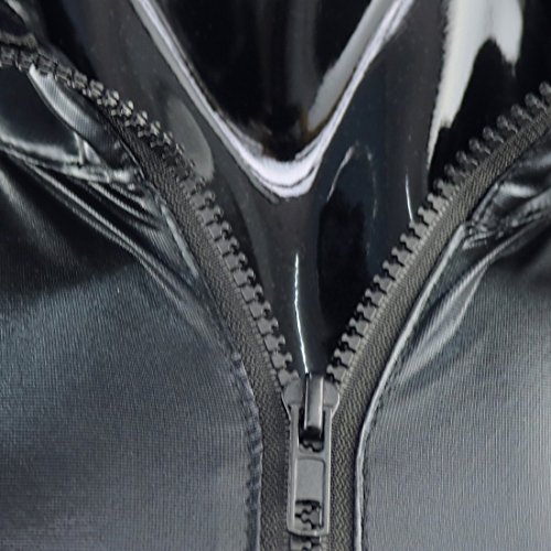 Agoky Herren Wetlook Lack Leder Body Eng Männerbody Erotische Ganzkörper Anzug Trikot Leotards Sexy Fetisch Party Clubwear Schwarz 4XL - 6