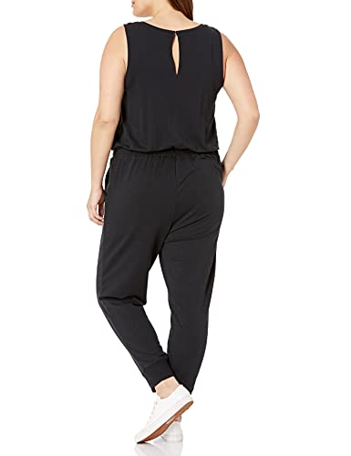 Amazon Essentials Studio Terry Fleece Jumpsuit Overall, Schwarz, L - 5