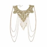 Amorar Körperkette Schmuck Gold Spitze mehrschichtig Quaste Halskette Bauchkette Bikini Strand Körper Bauch Schmuck für Damen Körperschmuck - 1