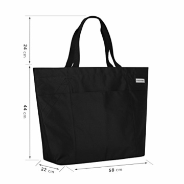 anndora XXL Shopper schwarz - Strandtasche Schultertasche Einkaufstasche - 5