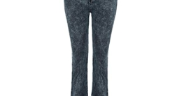 BaZhaHei Damen Mode Hohe Taille Schmale Schlaghosen Stretch Denim Flare Jeans Ausspülen Wash Out Sporthose Jeans Jeanshose Skinny-Knopfhose Schlaghose mit Knöpfen und Tasche - 4