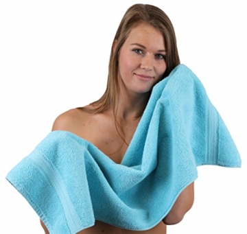 Betz 10-TLG. Handtuch-Set Premium 100% Baumwolle 2 Duschtücher 4 Handtücher 2 Gästetücher 2 Waschhandschuhe Farbe Türkis & Anthrazit - 5