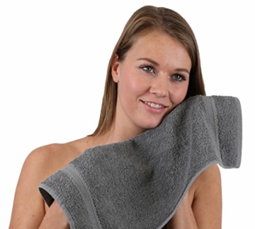 Betz 10-TLG. Handtuch-Set Premium 100% Baumwolle 2 Duschtücher 4 Handtücher 2 Gästetücher 2 Waschhandschuhe Farbe Türkis & Anthrazit - 6