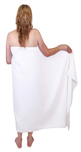 Betz 2 Stück Badetuch groß XXL Größe 100 x 200 cm Badetücher Saunatuch Set DRESDEN 100% Baumwolle Farbe weiß - 2