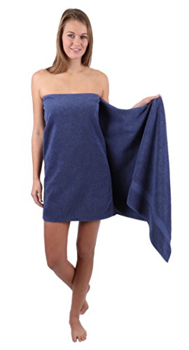 Betz Strandtuch Saunatuch XXL Badetuch Liegetuch Strandlaken Saunahandtuch Premium Frottee Größe 70 x 200 cm Farbe dunkelblau - 2