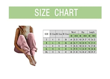 BIBOKAOKE Damen Hose Teddy Fleece Plüsch High Waist Elegant Winter Warm Hosen Frauen Elastischer Bund Flauschig Lang Einfarbig Freizeithose Yogahose Haushose Loose Schlafanzughose - 7