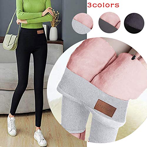 BIBOKAOKE Damen Thermo Gefüttert Winter Warme Hose, GefüTterte Leggings Mädchen Lang High Waist Jogginghose Thermohose Damen Winter GroßE GrößEn Yogahosen Herbst Winter Elastische Pants - 2