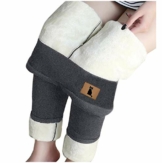 BIBOKAOKE Winter Warme Leggings, Fleece gefütterte Dicke Hosen Herbst Winter Warm Blickdichte Leggins Hoher Taille Plus Samt Verdicken Mit Fleece Gefüttert Slim Lange Elastische Yogahosen - 1