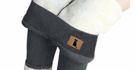 BIBOKAOKE Winter Warme Leggings, Fleece gefütterte Dicke Hosen Herbst Winter Warm Blickdichte Leggins Hoher Taille Plus Samt Verdicken Mit Fleece Gefüttert Slim Lange Elastische Yogahosen - 1
