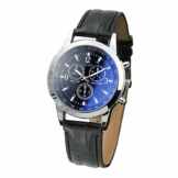 Blue Mens Quartz Analog Watches, Mode Blu Uhr Magie Glas Blaulichtuhr, Armbanduhrund Elegante für Männer, Herrenuhren Automatische Mechanische (Schwarz) - 1