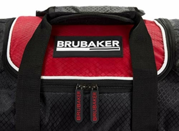 Brubaker 'Big Base' XXL Sporttasche 90 L mit großem Nassfach als Bodenfach + Schuhfach - Schwarz/Rot - 5