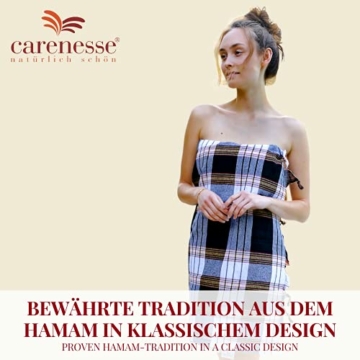 Carenesse Hamamtuch Classic 4er Set 80 x 170 cm I Hamam Handtücher 100% Baumwolle I 4x saugfähiges schnelltrocknendes Pestemal rot/blau/schwarz/lila kariert I Hamam Strandtuch/Saunahandtuch - 2