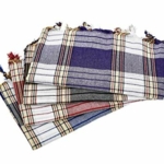 Carenesse Hamamtuch Classic 4er Set 80 x 170 cm I Hamam Handtücher 100% Baumwolle I 4x saugfähiges schnelltrocknendes Pestemal rot/blau/schwarz/lila kariert I Hamam Strandtuch/Saunahandtuch - 1