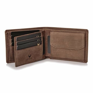 DONBOLSO® Zürich I Geldbörse Leder Herren I Geldbeutel braun I Portemonnaie für Männer mit RFID Schutz I Echtleder Portmonee - 1