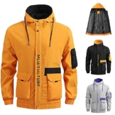 erthome1 Softshell Jacken Herren Leichte Outdoor Mantel Männer Tasche Wintermäntel Windjacke Reißverschluss Herbst und Winter Outdoorjacke Windjacke Freizeit Oversize Mantel Kleidung Jacken - 1