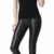 Everbellus Sexy Damen Faux PU Leder Leggins Hohe Taille Hüfthoch Strumpfhose Hose, M/Größe 36, Schwarz - 3