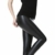 Everbellus Sexy Damen Faux PU Leder Leggins Hohe Taille Hüfthoch Strumpfhose Hose, M/Größe 36, Schwarz - 4