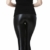 Everbellus Sexy Damen Faux PU Leder Leggins Hohe Taille Hüfthoch Strumpfhose Hose, M/Größe 36, Schwarz - 5