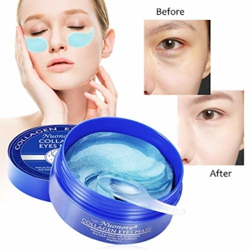 Eye Mask, Augenpads Augenringe, Anti Aging Pads, Collagen Maske, Augenpflege mit Hyaluron, Feuchtigkeit Spendende, Entfernen Taschen, Dunkle Kreise & Puffiness, 60pcs - 5
