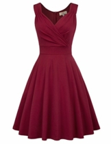 GRACE KARIN 50s Kleid Rockabilly ärmellos Partykleid Damen Vintage Kleider 50er Jahre Partykleider CL698-2 M - 1