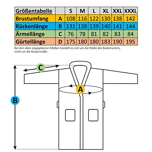 Gräfenstayn® Damen & Herren Kuschelfleece Bademantel mit Kapuze Größe S-XXXL Öko-Tex Standard 100 Flanell Fleece (L, Anthrazit) - 7