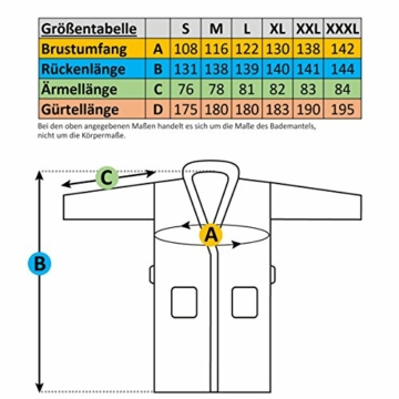 Gräfenstayn® Damen & Herren Kuschelfleece Bademantel mit Kapuze Größe S-XXXL Öko-Tex Standard 100 Flanell Fleece (L, Anthrazit) - 8