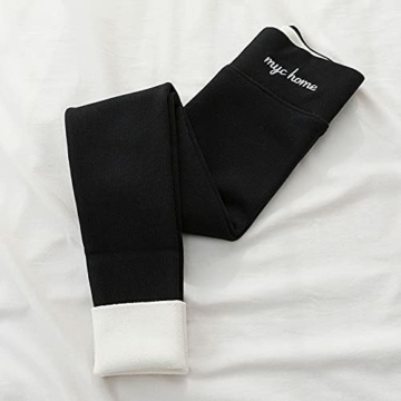 Hose Fleece Damen Gefüttert Warm Frauen Dicke Strumpfhose Warme Leggings Thermoleggins Jogginghose Thermo Freizeithose Elastische Winter Thermal Pants Fleece Sweatpants Plüsch Freizeithose Leggins - 6