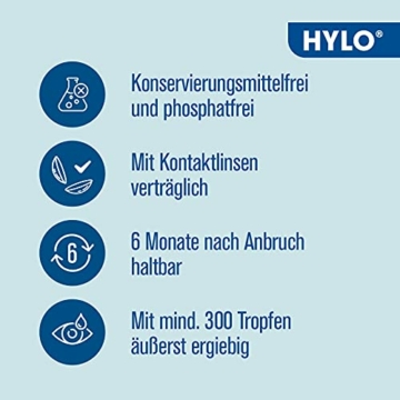 HYLO GEL Augentropfen bei trockenen Augen, langanhaltend, mit Hyaluronsäure, Doppelpackung 2x10 ml - 4