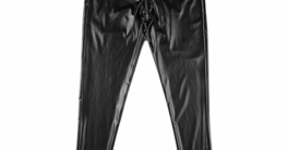 inhzoy Herren Wetlook Leggings Offener Schritt Latex Pantyhose Lederoptik Hose Tights Zip Pants Clubwear Schwarz Schwarz M - 8