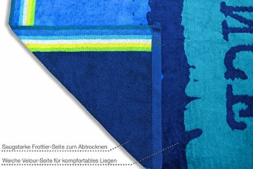 jilda-tex Strandtuch 90x180 cm Badetuch Strandlaken Handtuch 100% Baumwolle Velours Frottier Pflegeleicht (Chill) - 4