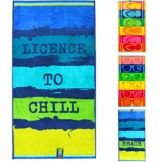 jilda-tex Strandtuch 90x180 cm Badetuch Strandlaken Handtuch 100% Baumwolle Velours Frottier Pflegeleicht (Chill) - 1