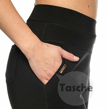 Kendindza Damen Thermo-Leggings gefüttert mit Innen-Fleece Basic Blickdicht (Schwarz | Muster 2, XXL) - 5